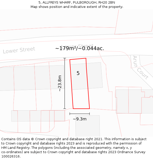 5, ALLFREYS WHARF, PULBOROUGH, RH20 2BN: Plot and title map