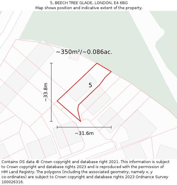 5, BEECH TREE GLADE, LONDON, E4 6BG: Plot and title map