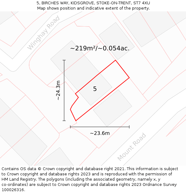 5, BIRCHES WAY, KIDSGROVE, STOKE-ON-TRENT, ST7 4XU: Plot and title map