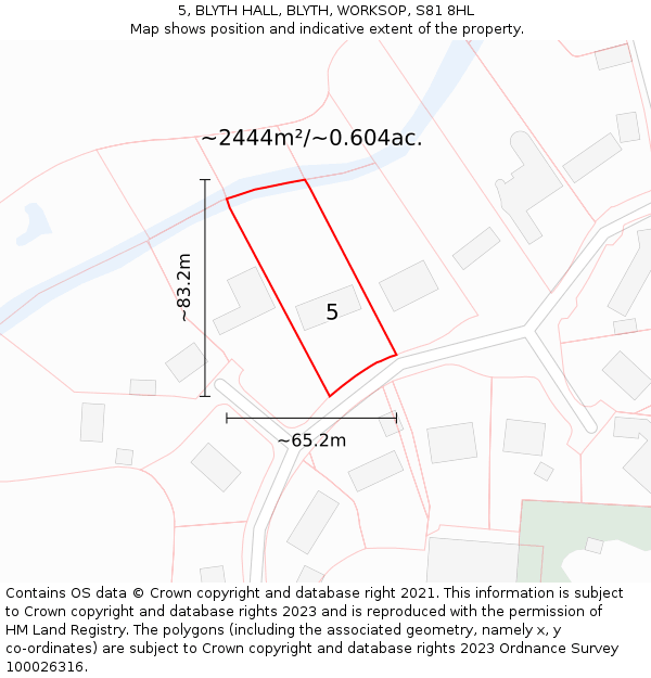 5, BLYTH HALL, BLYTH, WORKSOP, S81 8HL: Plot and title map
