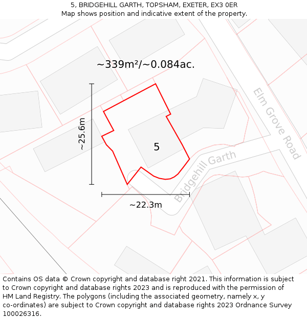 5, BRIDGEHILL GARTH, TOPSHAM, EXETER, EX3 0ER: Plot and title map