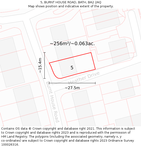 5, BURNT HOUSE ROAD, BATH, BA2 2AQ: Plot and title map