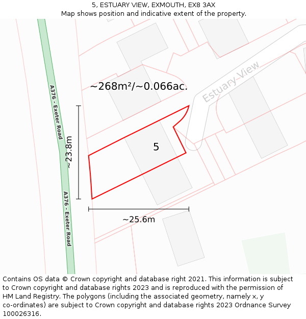 5, ESTUARY VIEW, EXMOUTH, EX8 3AX: Plot and title map