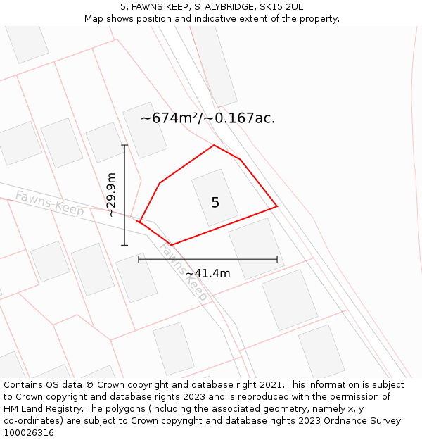 5, FAWNS KEEP, STALYBRIDGE, SK15 2UL: Plot and title map