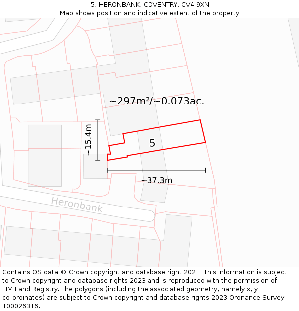 5, HERONBANK, COVENTRY, CV4 9XN: Plot and title map