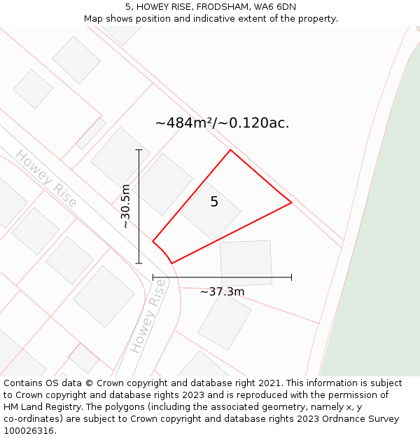 5, HOWEY RISE, FRODSHAM, WA6 6DN: Plot and title map