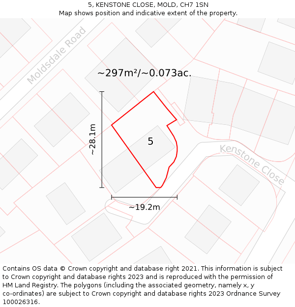 5, KENSTONE CLOSE, MOLD, CH7 1SN: Plot and title map