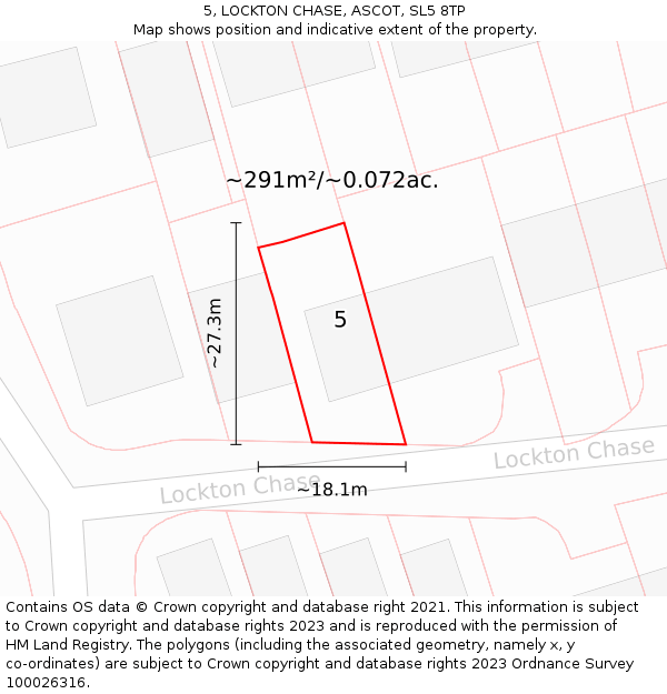 5, LOCKTON CHASE, ASCOT, SL5 8TP: Plot and title map