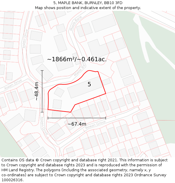 5, MAPLE BANK, BURNLEY, BB10 3FD: Plot and title map