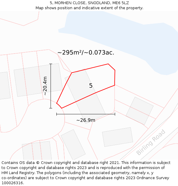 5, MORHEN CLOSE, SNODLAND, ME6 5LZ: Plot and title map