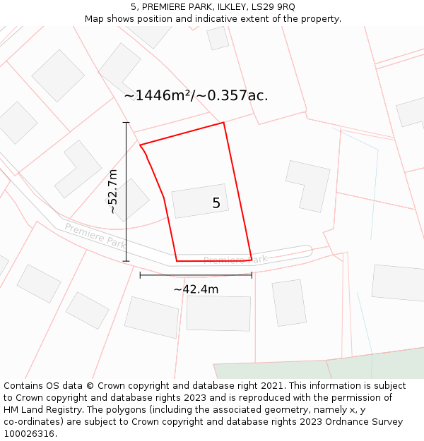 5, PREMIERE PARK, ILKLEY, LS29 9RQ: Plot and title map