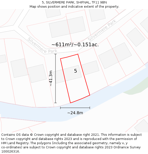 5, SILVERMERE PARK, SHIFNAL, TF11 9BN: Plot and title map