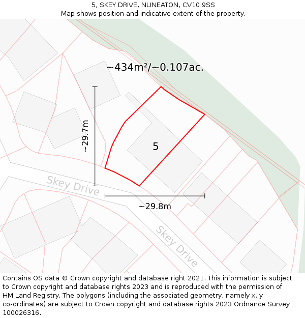 5, SKEY DRIVE, NUNEATON, CV10 9SS: Plot and title map