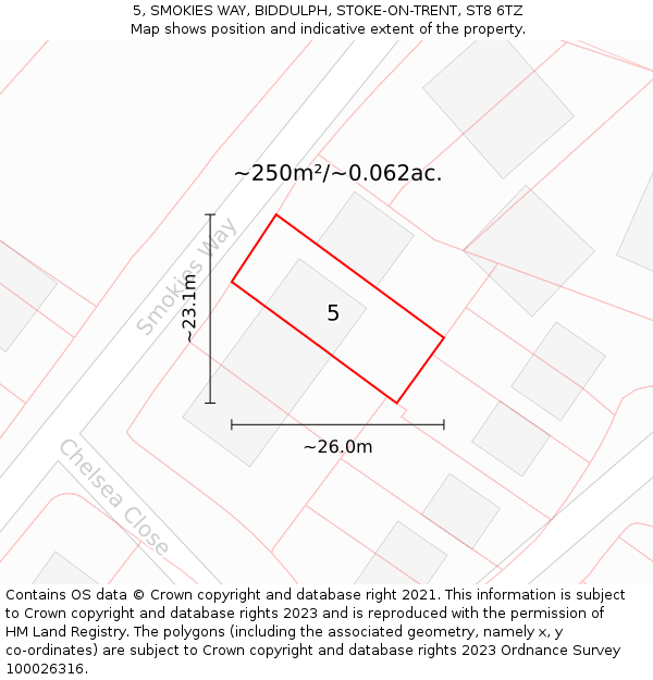 5, SMOKIES WAY, BIDDULPH, STOKE-ON-TRENT, ST8 6TZ: Plot and title map