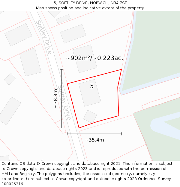 5, SOFTLEY DRIVE, NORWICH, NR4 7SE: Plot and title map