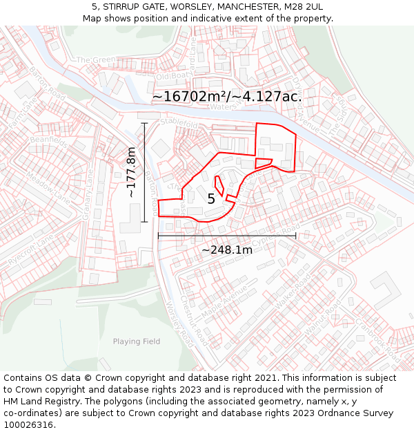 5, STIRRUP GATE, WORSLEY, MANCHESTER, M28 2UL: Plot and title map