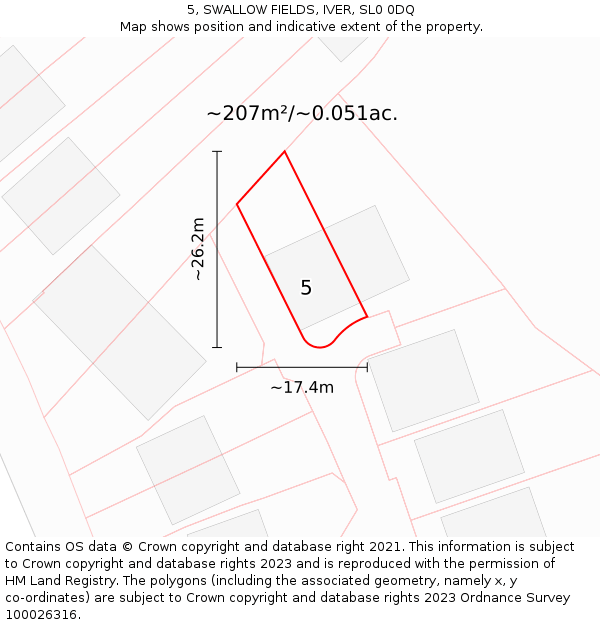 5, SWALLOW FIELDS, IVER, SL0 0DQ: Plot and title map