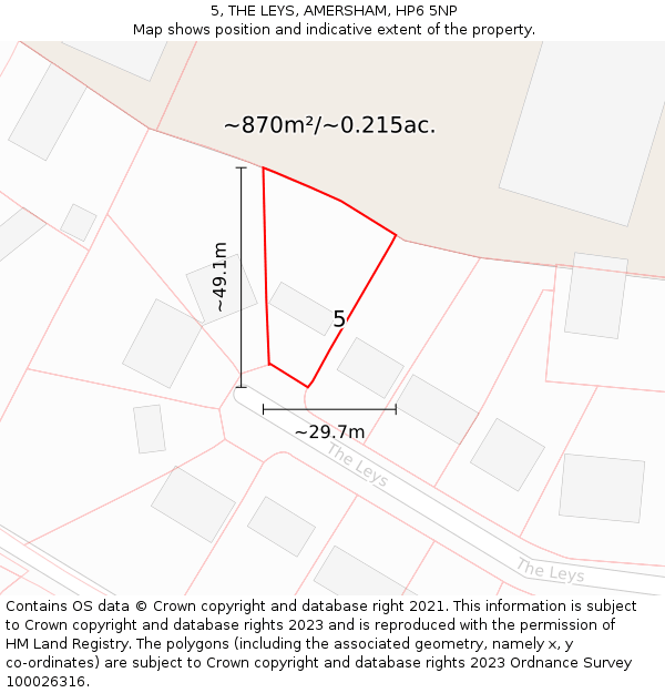 5, THE LEYS, AMERSHAM, HP6 5NP: Plot and title map