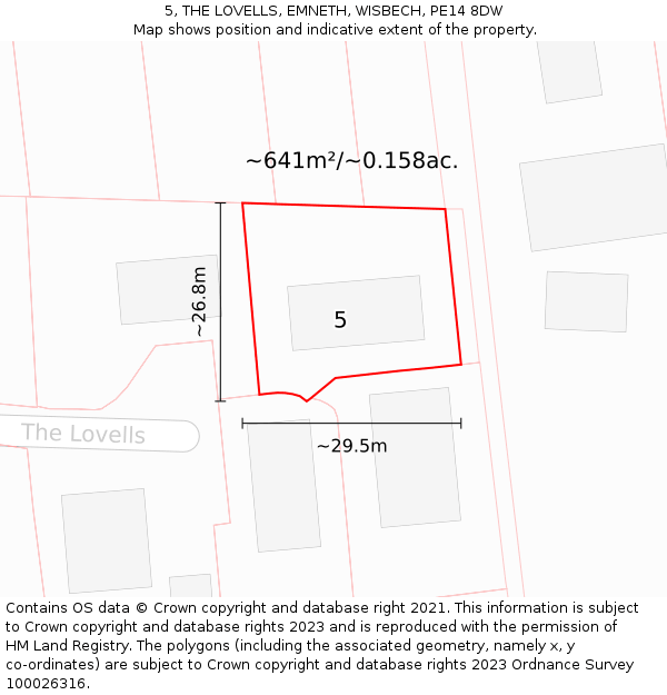 5, THE LOVELLS, EMNETH, WISBECH, PE14 8DW: Plot and title map