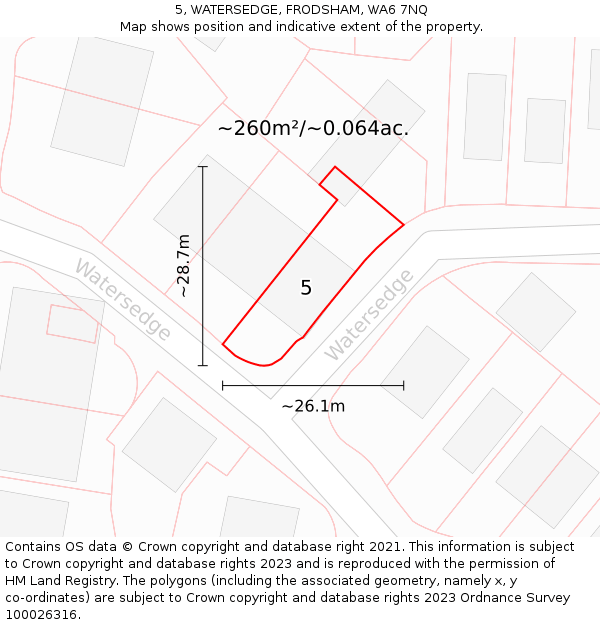 5, WATERSEDGE, FRODSHAM, WA6 7NQ: Plot and title map