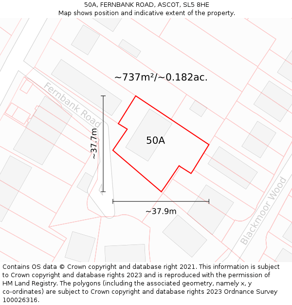 50A, FERNBANK ROAD, ASCOT, SL5 8HE: Plot and title map