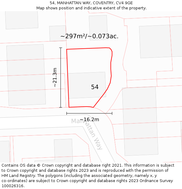 54, MANHATTAN WAY, COVENTRY, CV4 9GE: Plot and title map