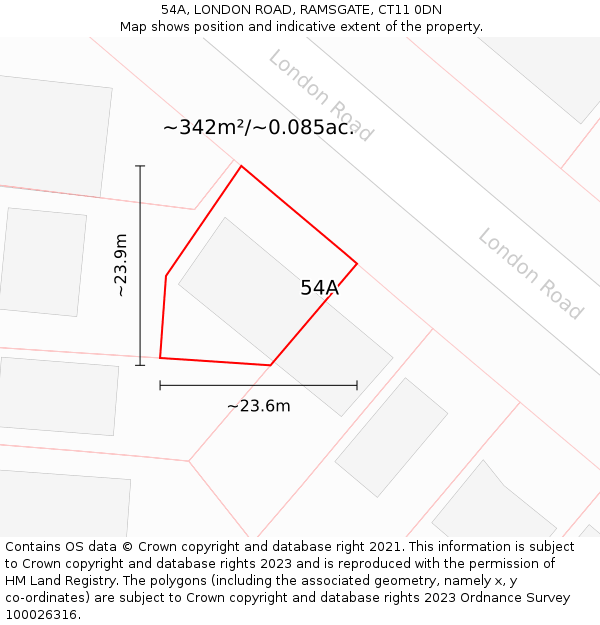 54A, LONDON ROAD, RAMSGATE, CT11 0DN: Plot and title map