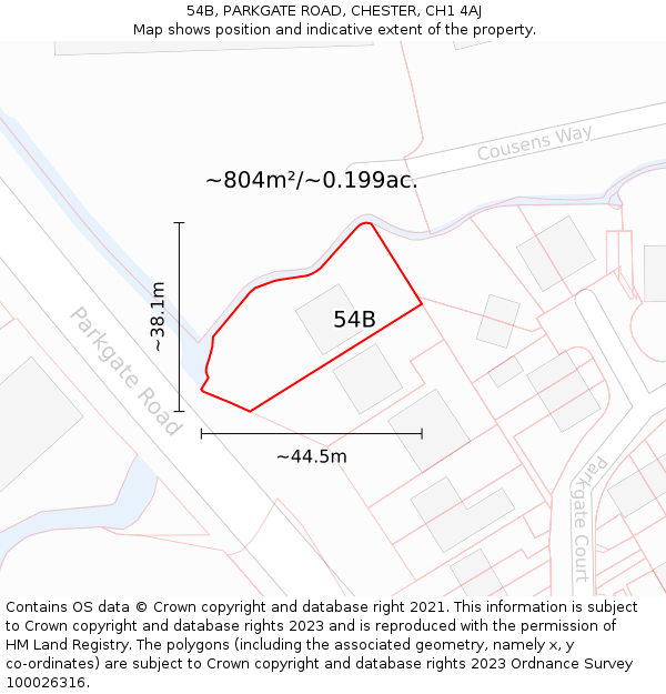 54B, PARKGATE ROAD, CHESTER, CH1 4AJ: Plot and title map