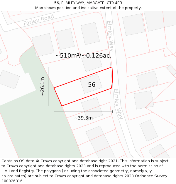 56, ELMLEY WAY, MARGATE, CT9 4ER: Plot and title map