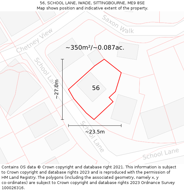 56, SCHOOL LANE, IWADE, SITTINGBOURNE, ME9 8SE: Plot and title map