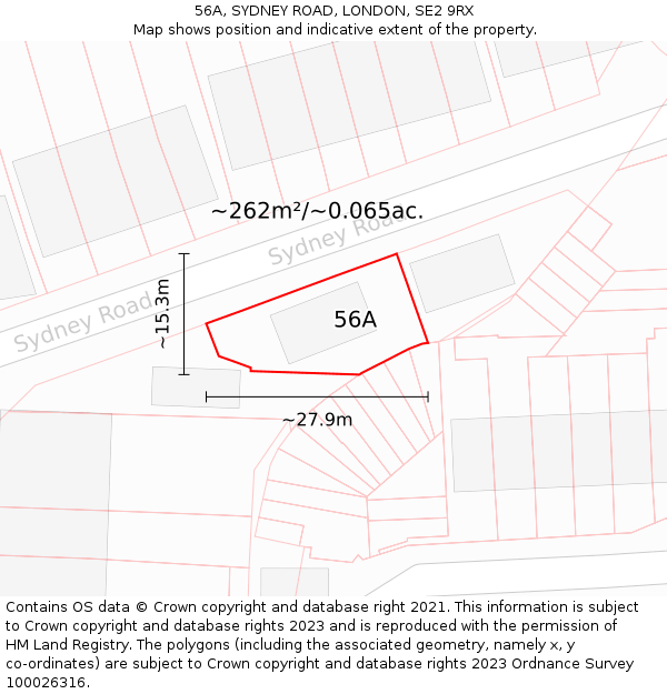 56A, SYDNEY ROAD, LONDON, SE2 9RX: Plot and title map