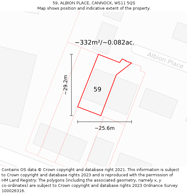 59, ALBION PLACE, CANNOCK, WS11 5QS: Plot and title map