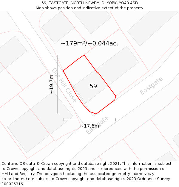 59, EASTGATE, NORTH NEWBALD, YORK, YO43 4SD: Plot and title map