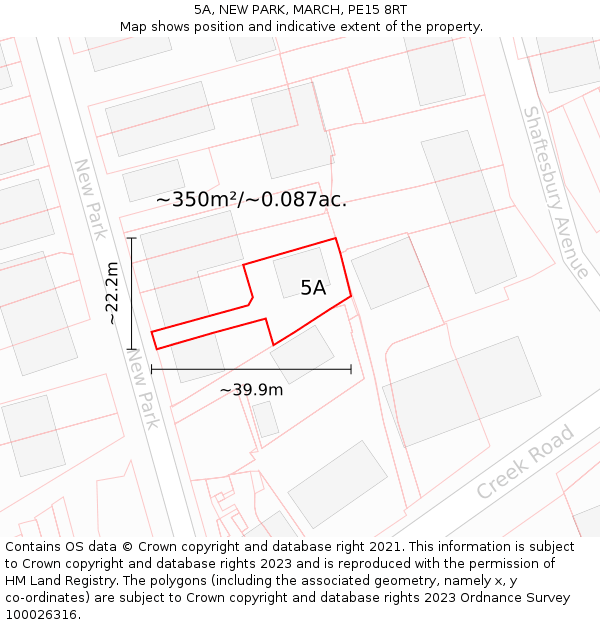 5A, NEW PARK, MARCH, PE15 8RT: Plot and title map