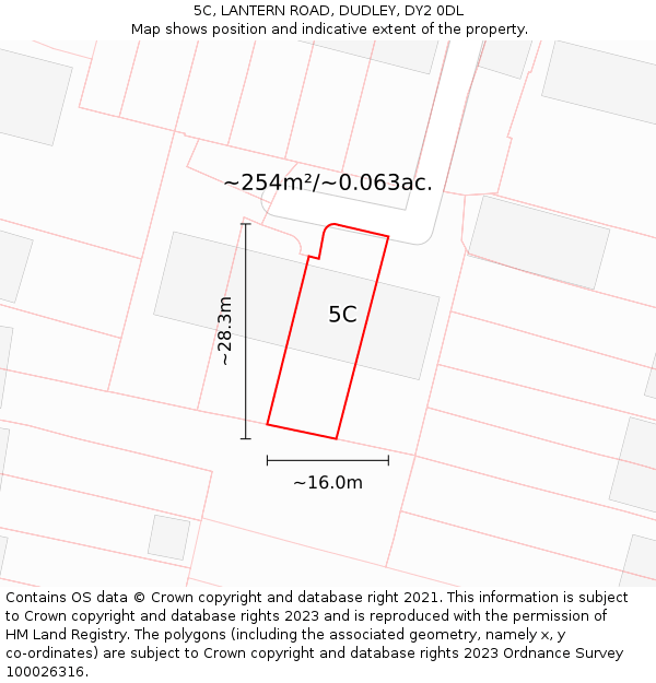 5C, LANTERN ROAD, DUDLEY, DY2 0DL: Plot and title map