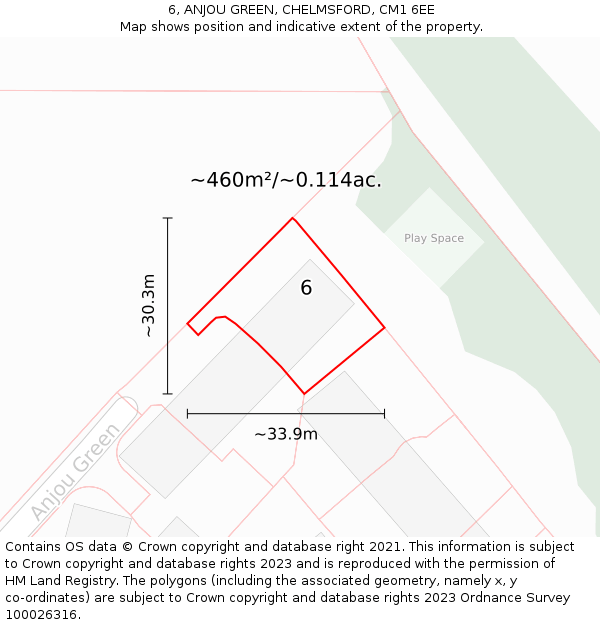 6, ANJOU GREEN, CHELMSFORD, CM1 6EE: Plot and title map