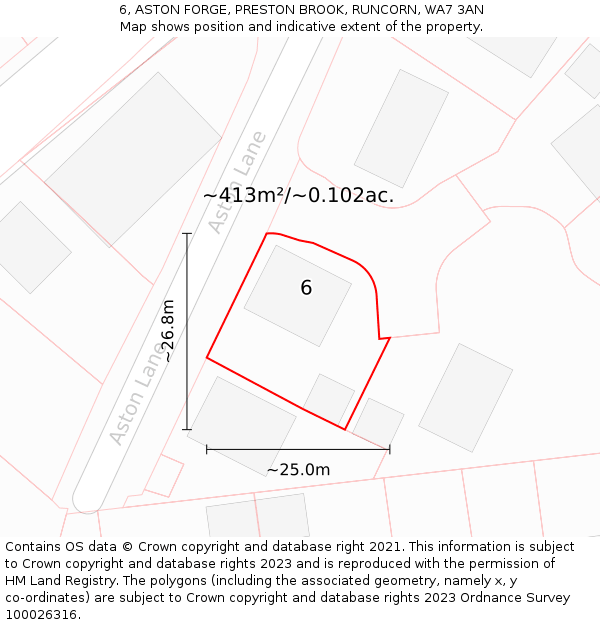 6, ASTON FORGE, PRESTON BROOK, RUNCORN, WA7 3AN: Plot and title map