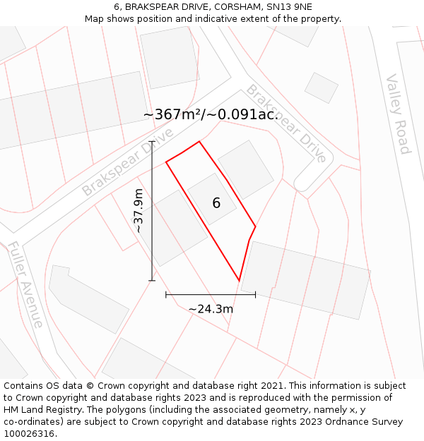 6, BRAKSPEAR DRIVE, CORSHAM, SN13 9NE: Plot and title map