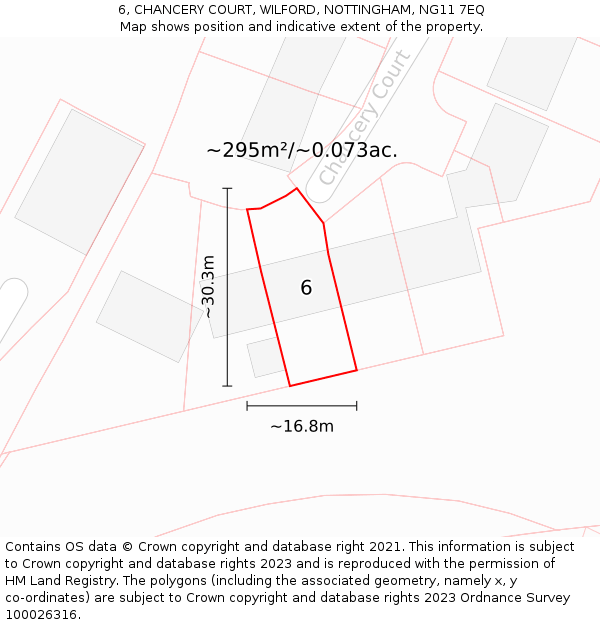 6, CHANCERY COURT, WILFORD, NOTTINGHAM, NG11 7EQ: Plot and title map