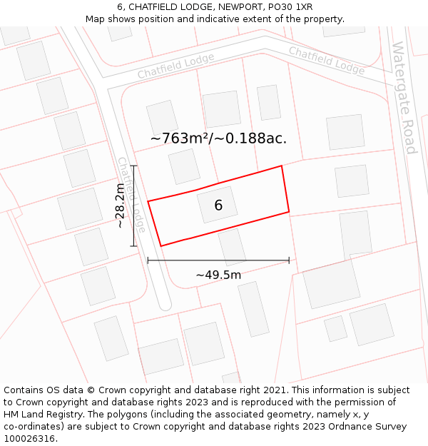 6, CHATFIELD LODGE, NEWPORT, PO30 1XR: Plot and title map