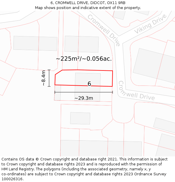 6, CROMWELL DRIVE, DIDCOT, OX11 9RB: Plot and title map