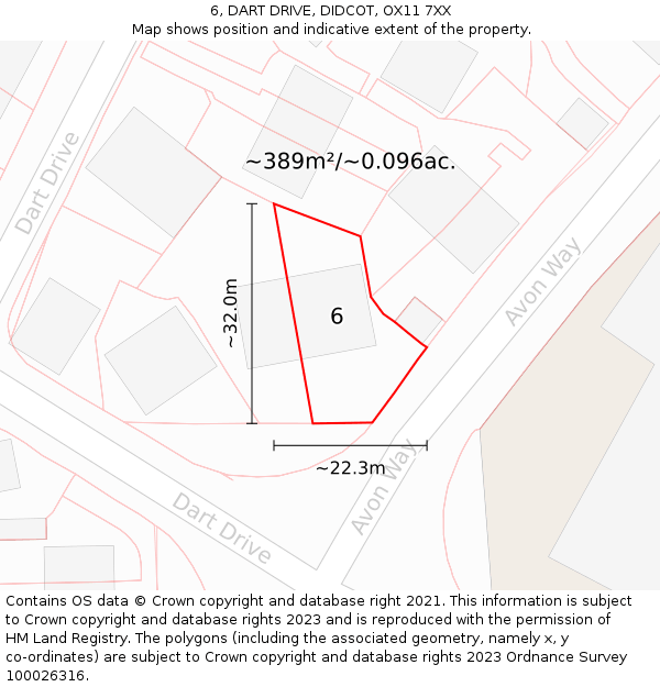 6, DART DRIVE, DIDCOT, OX11 7XX: Plot and title map