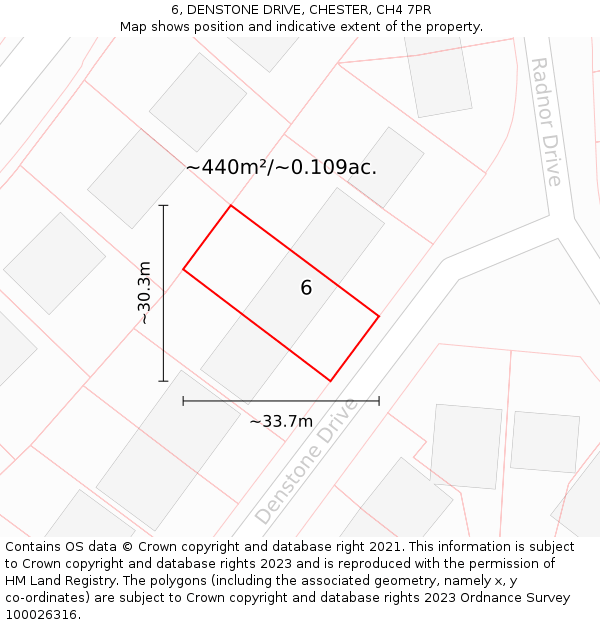 6, DENSTONE DRIVE, CHESTER, CH4 7PR: Plot and title map