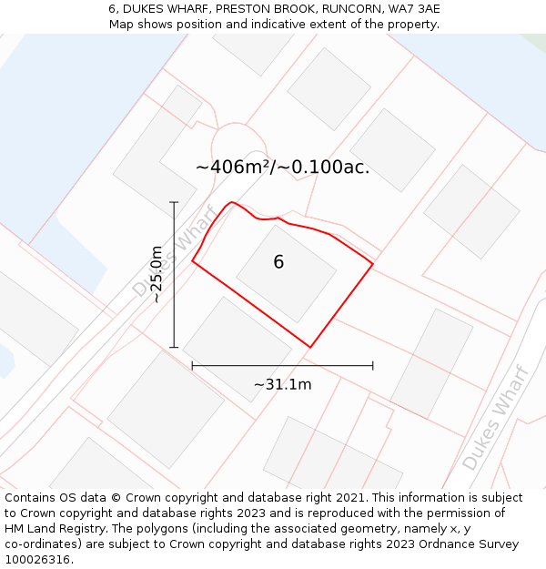 6, DUKES WHARF, PRESTON BROOK, RUNCORN, WA7 3AE: Plot and title map