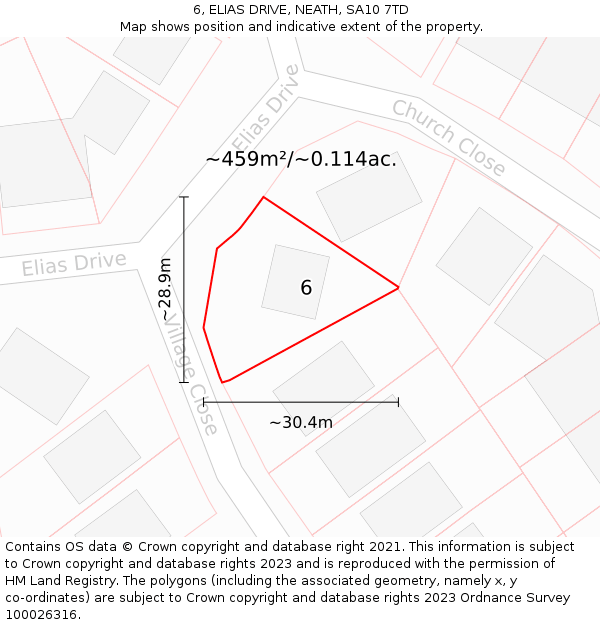 6, ELIAS DRIVE, NEATH, SA10 7TD: Plot and title map