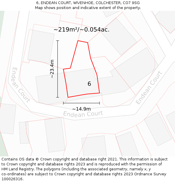 6, ENDEAN COURT, WIVENHOE, COLCHESTER, CO7 9SG: Plot and title map