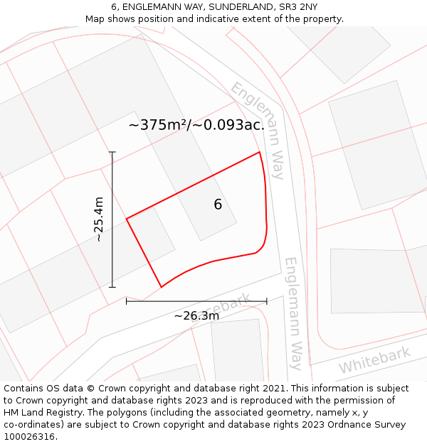 6, ENGLEMANN WAY, SUNDERLAND, SR3 2NY: Plot and title map