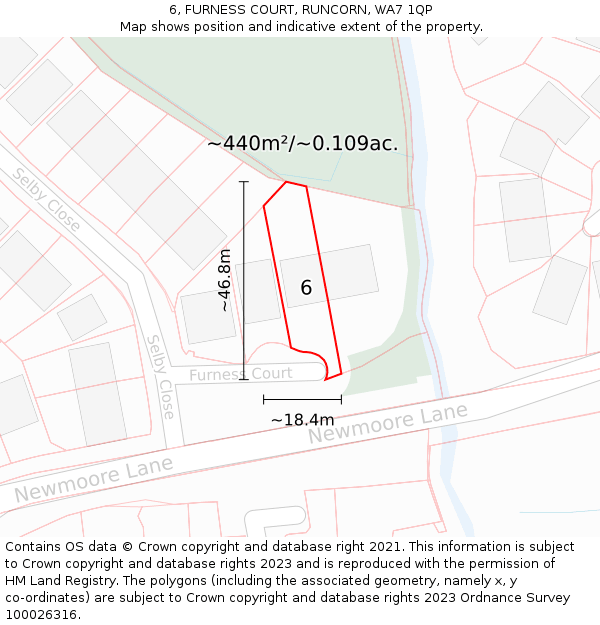 6, FURNESS COURT, RUNCORN, WA7 1QP: Plot and title map