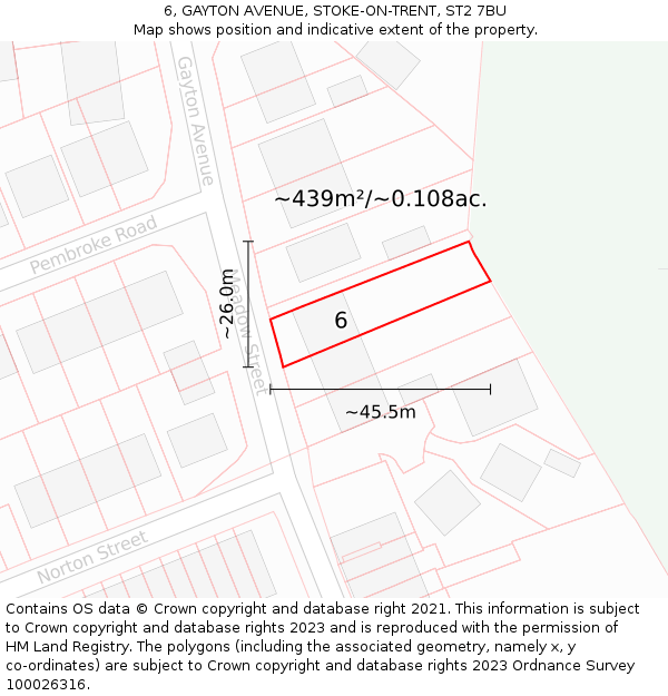 6, GAYTON AVENUE, STOKE-ON-TRENT, ST2 7BU: Plot and title map