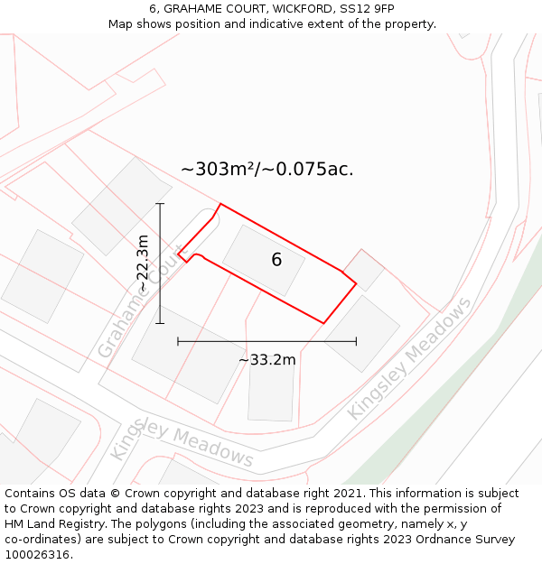 6, GRAHAME COURT, WICKFORD, SS12 9FP: Plot and title map